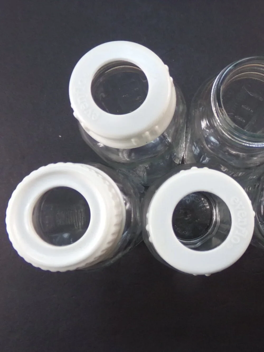 5 Clear Glass Evenflo Baby Bottles 8 ounce